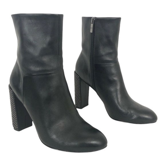H by Halston Shoes - H Halston Lea High-Heel Studded Black Boots